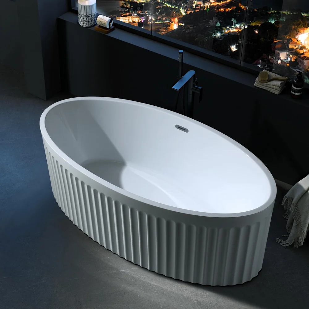 Oval Fluted Acrylic Bathtub MC-6002