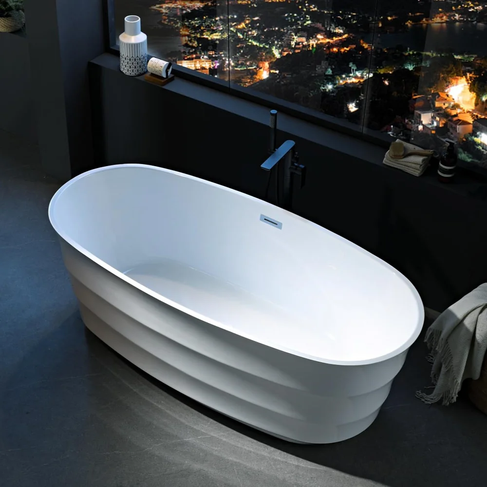 Wave Texture Modern Acrylic Bathtub MC-6008