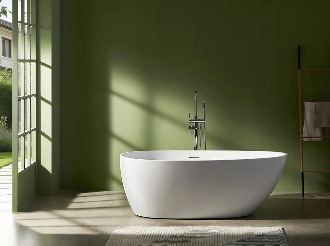 Wide Oval Acrylic Freestanding Bathtub MC-8009