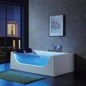 Wide Dual-Person Hydro-Massage LED Bathtub MJ-7006