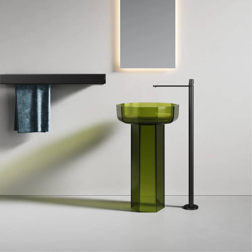 Translucent Jade GreenPedestal Basin MP-8001