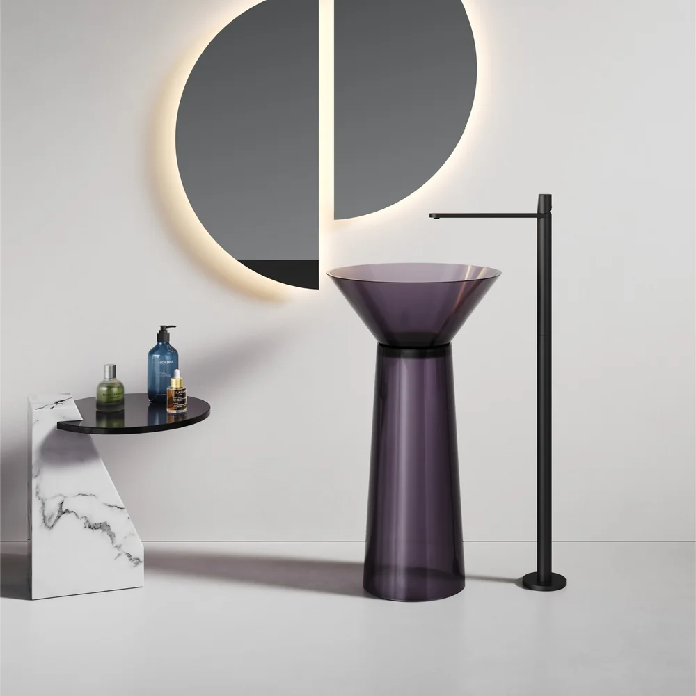 Translucent Pale Purple Flared Pedestal Basin MP-8007