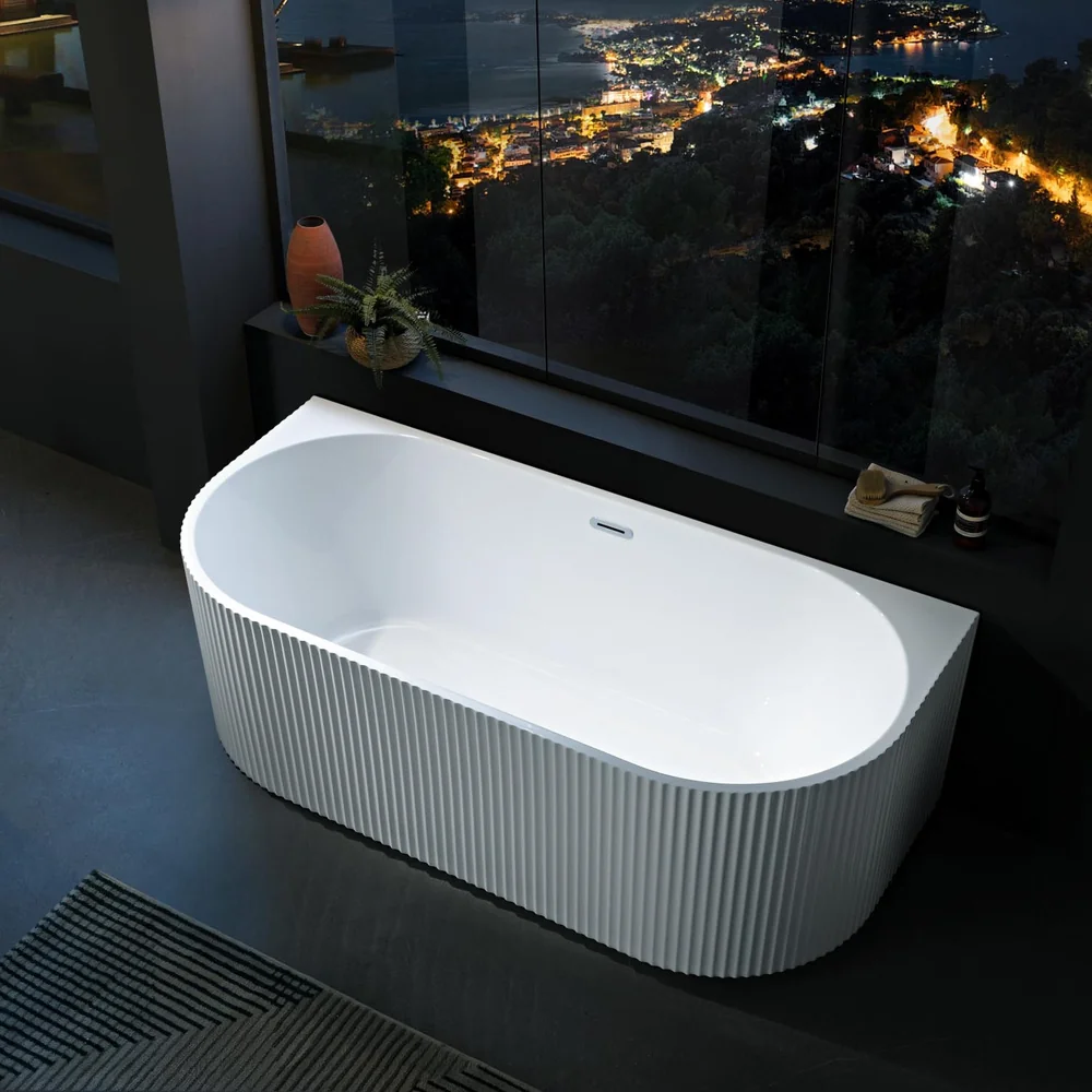 Rectangular Fluted Acrylic Bathtub MC-6007