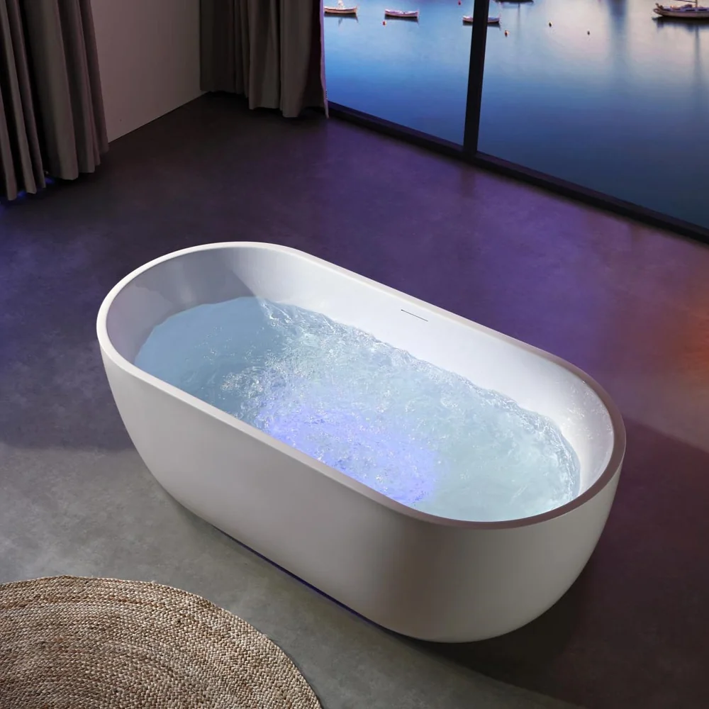 Oval LED Floating Acrylic Bathtub MC-6014