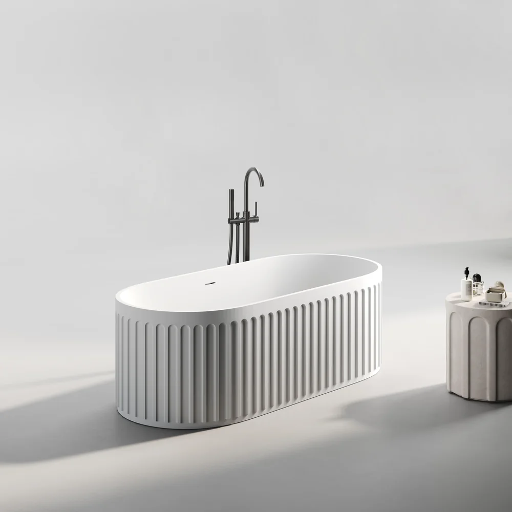Vertical Fluted Artificial Stone Bathtub MA-5007