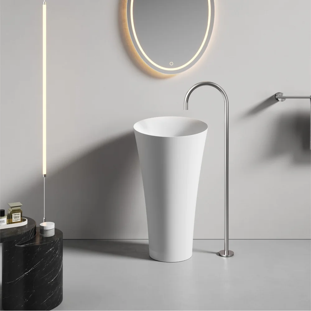 White Conical Smooth Pedestal Basin MP-8010