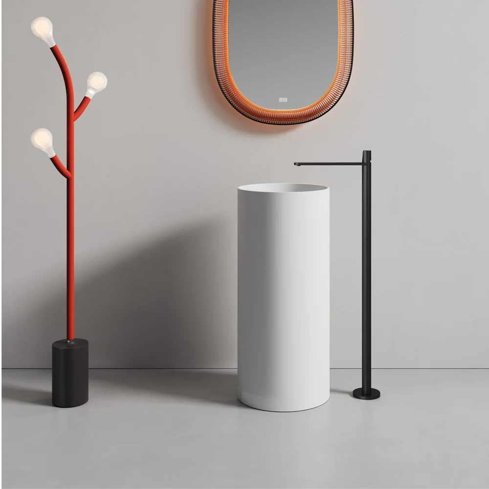 White Smooth Cylindrical Pedestal Basin MP-8017